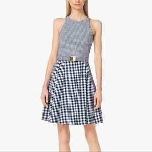 MICHAEL Michael Kors | Navy and White Gingham Mini Dress